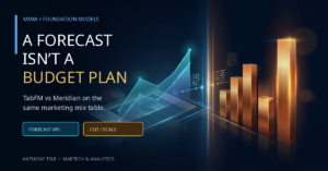 forecasting KPIs vs making cut/scale budget decisions.